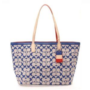 Coach Legacy Weekend Signature Tote Grey Chambray